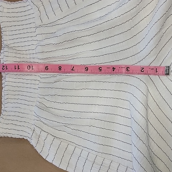 Joie (Size M) Striped Pattern Gauze High Smocked Waistband Wide Leg Pants - Picture 9 of 15